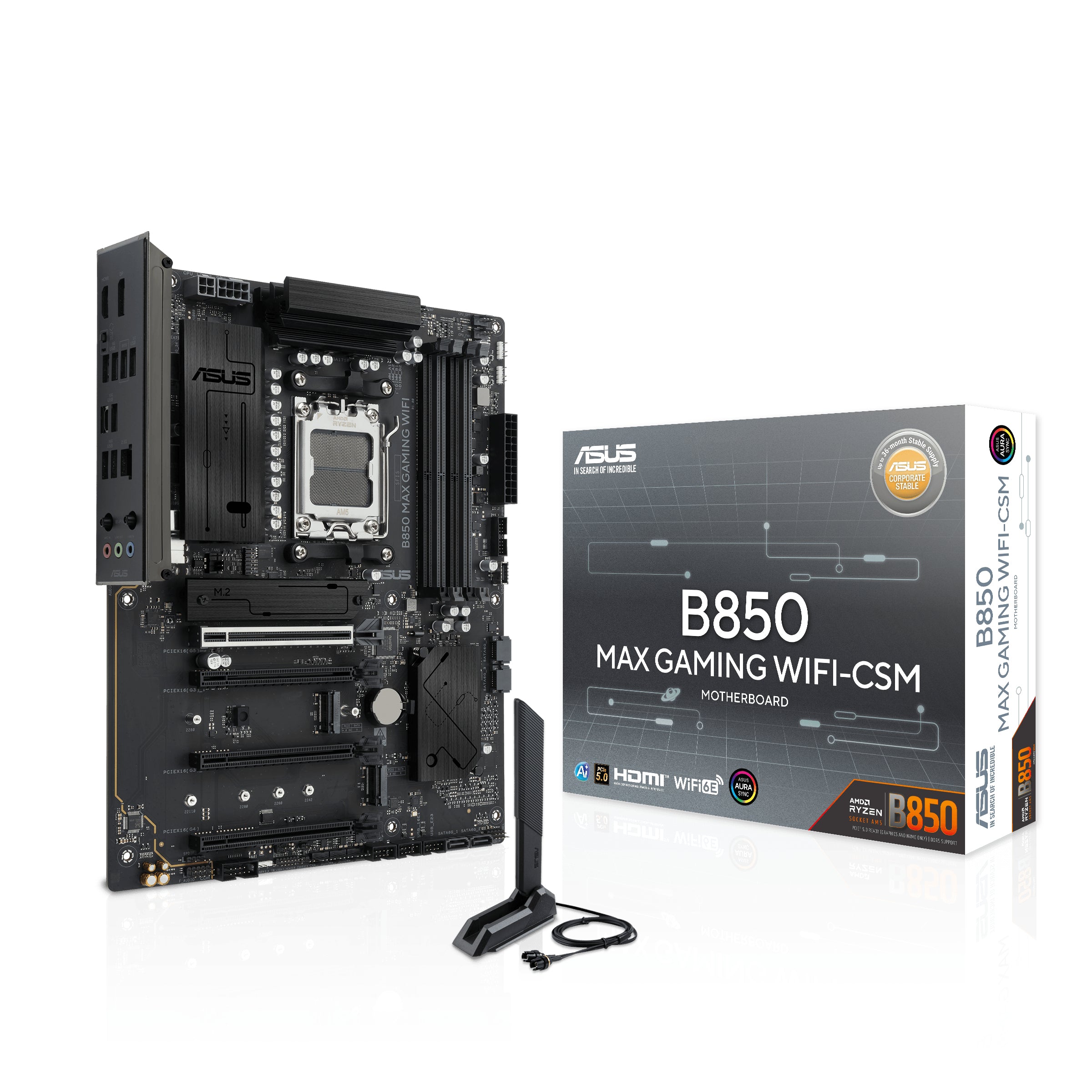ASUS B850 MAX GAMING WIFI AMD B850 Emplacement AM5 ATX