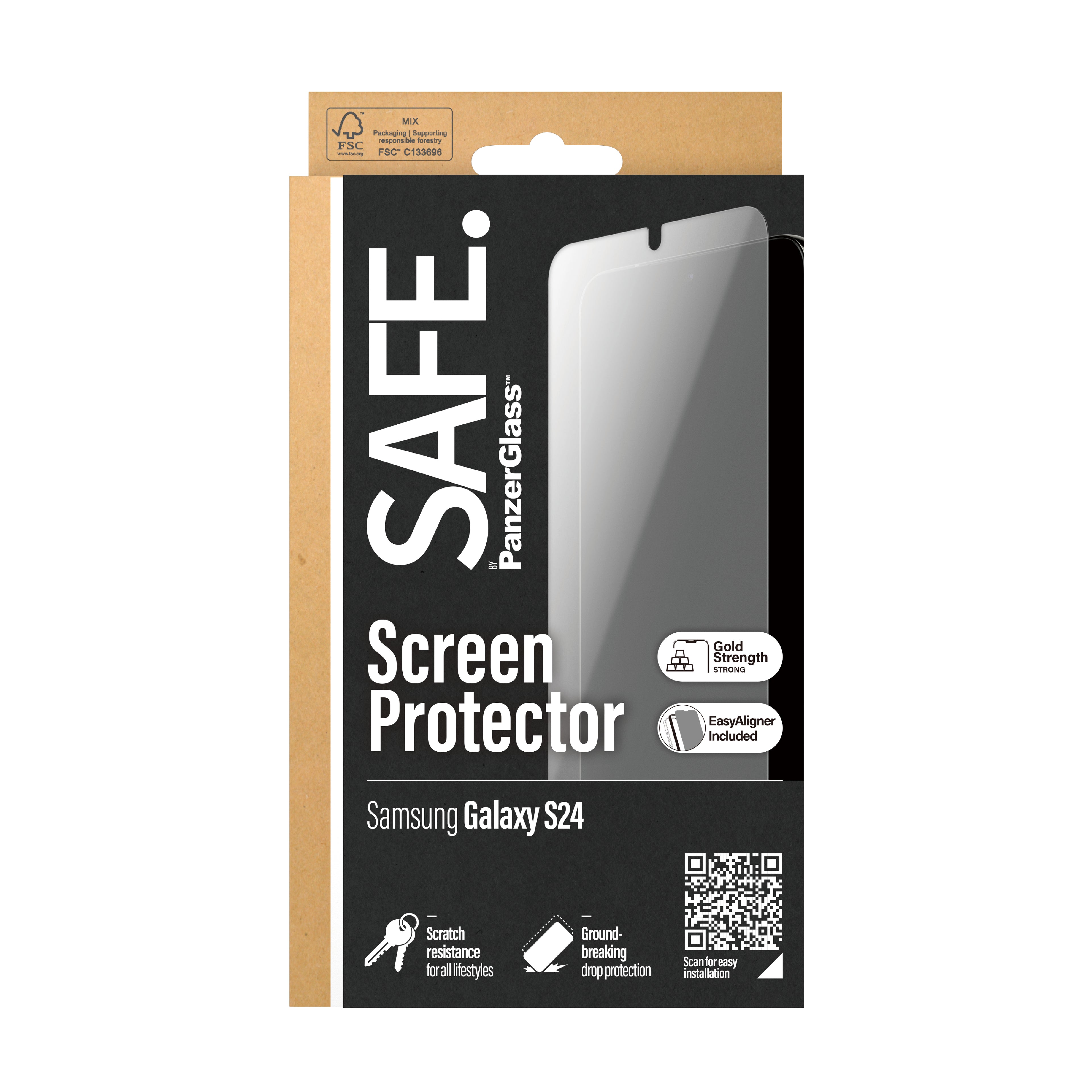 PanzerGlass PanzerGlass SAFE. by ® Screen Protector Samsung Galaxy S24 | Ultra-Wide Fit w. EasyAligner Protection d'écran transparent 1 pièce(s)