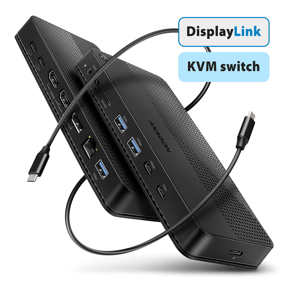 *HMC-DL-KVM USB hub 12in 1 10Gbps 2xHDMI DP GLAN