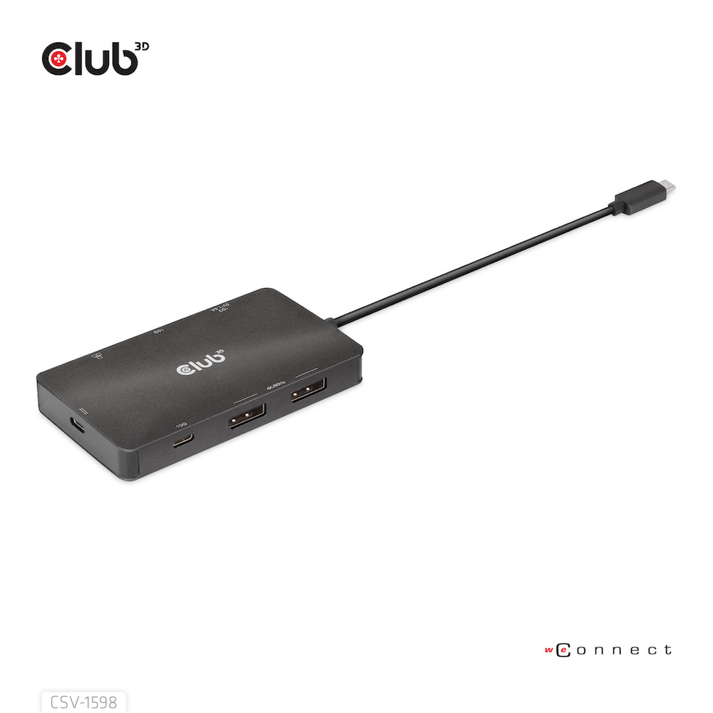 CLUB3D CSV-1598 Station d'accueil USB 3.2 Gen 2 Type-C, 4K UHD 60Hz, Noir
