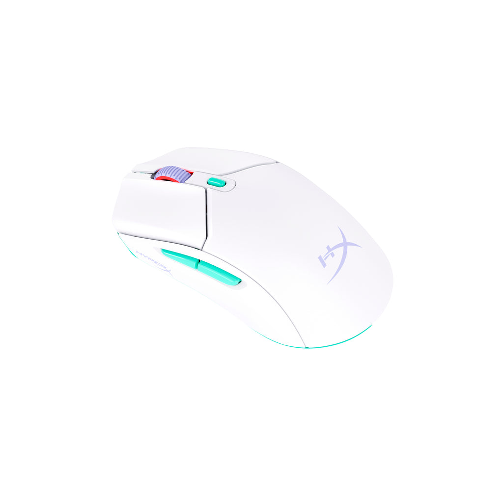 HyperX Pulsefire Haste 2 Core Wireless, Souris Gamer Sans Fil, 12 000 PPP, Blanc/Vert/Violet