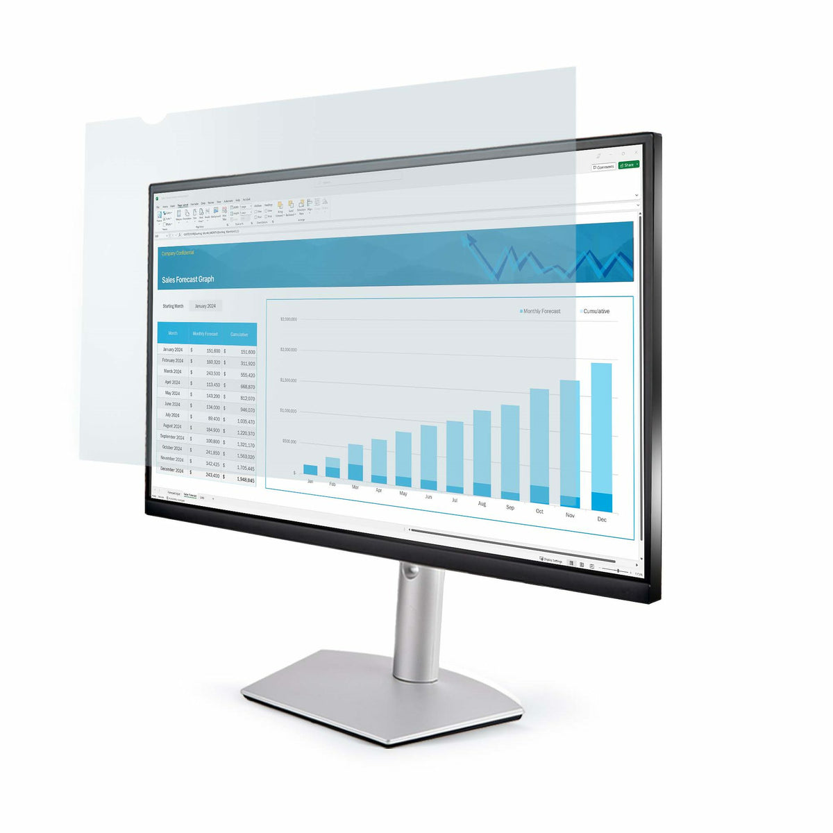 StarTech.com Filtre Anti-lumière Bleue 24 Pouces 16:10 pour Moniteur d'Ordinateur, Conforme TAA