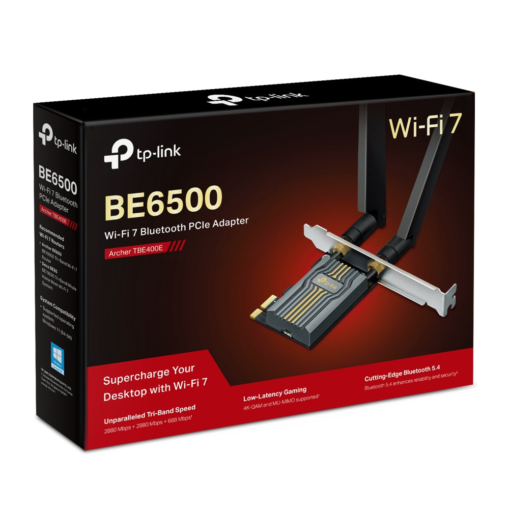 TP-Link BE6500 Carte Réseau Interne WLAN Bluetooth 2880 Mbit/s Wi-Fi 7