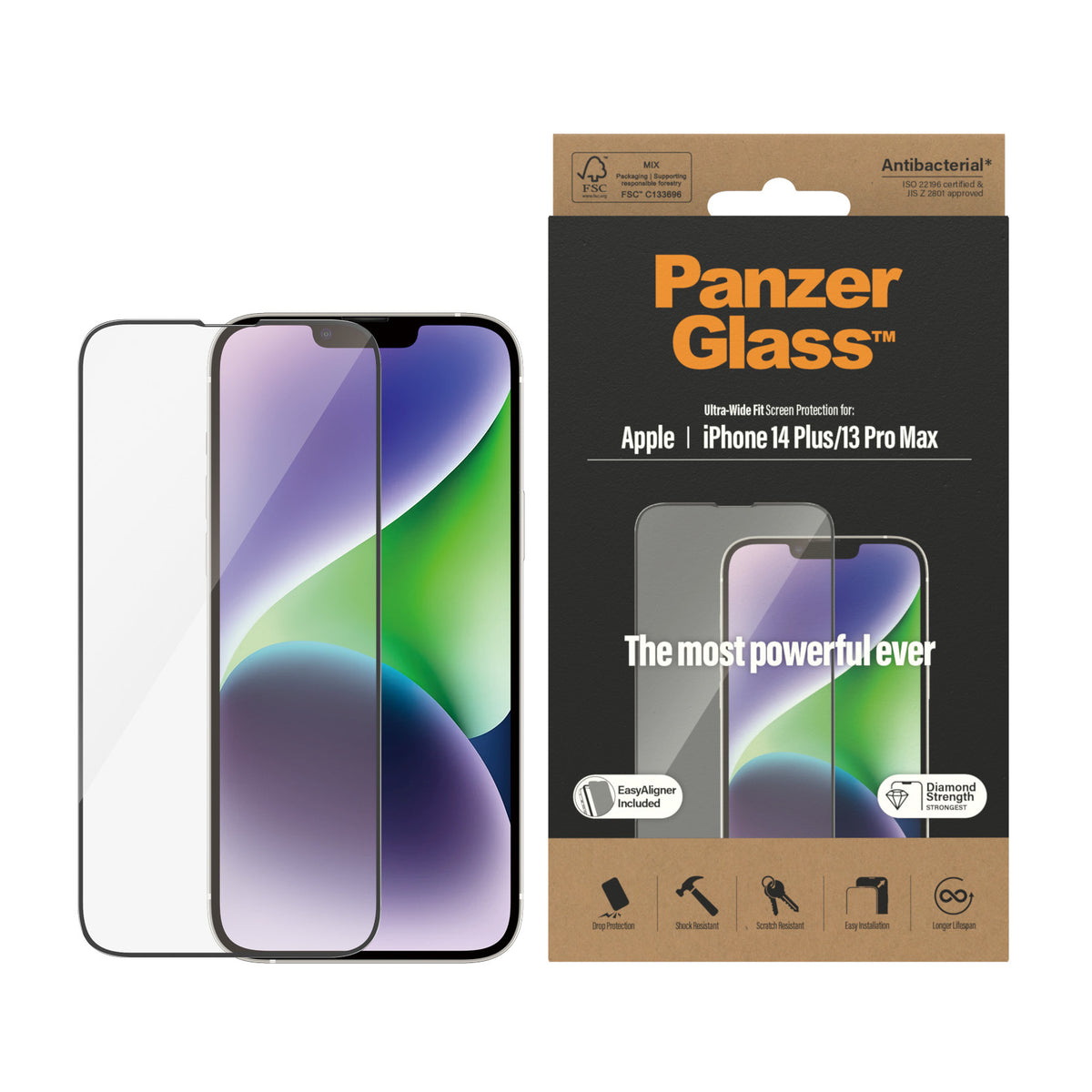 PanzerGlass ® Screen Protector iPhone 14 Plus | 13 Pro Max | Ultra-Wide Fit w. EasyAligner Protection d'écran transparent Apple 1 pièce(s) - vue 2