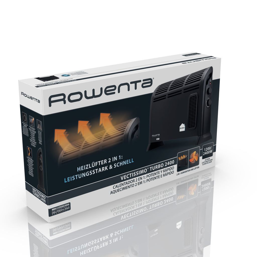 Rowenta Convector Vectissimo II CO3035 Intérieure Noir 2400 W Chauffage électrique à convecteur