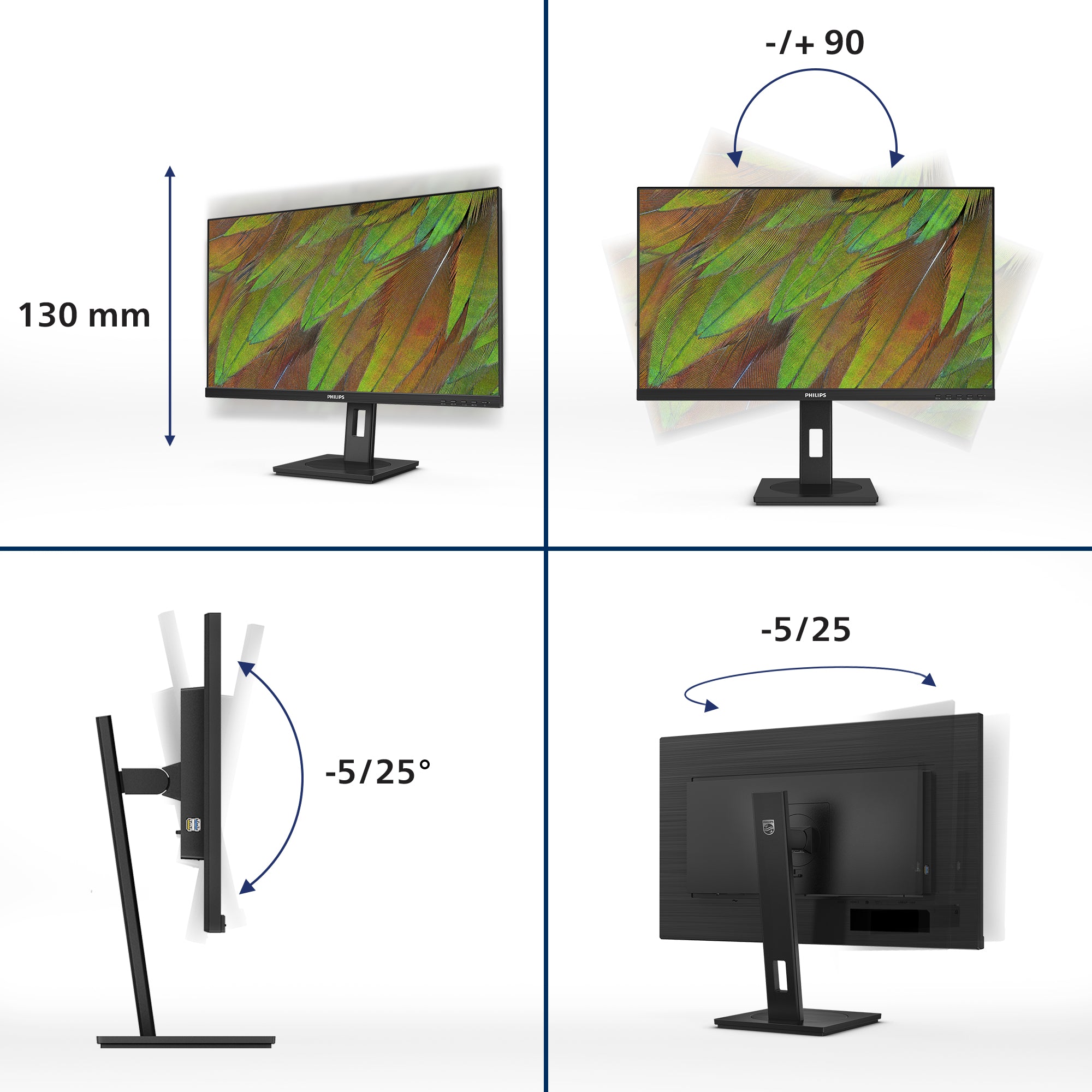 Philips 3000 series 27B1N3800/00 écran plat de PC 68,6 cm (27") 3840 x 2160 pixels 4K Ultra HD LCD Noir