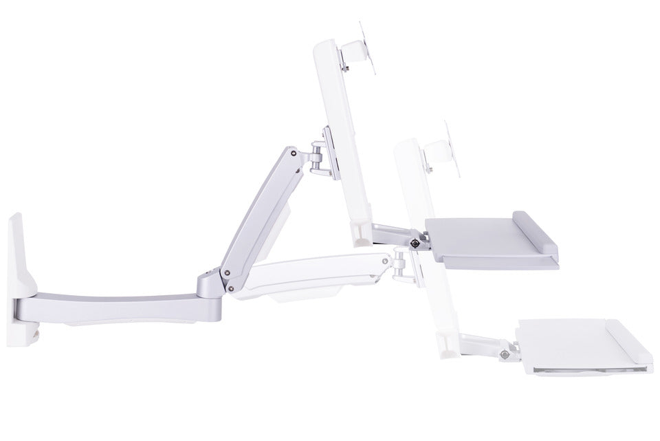 Support et Équerre de Station de Travail pour PC Tout-en-un, 15" à 27", Charge 11,5 kg, Blanc