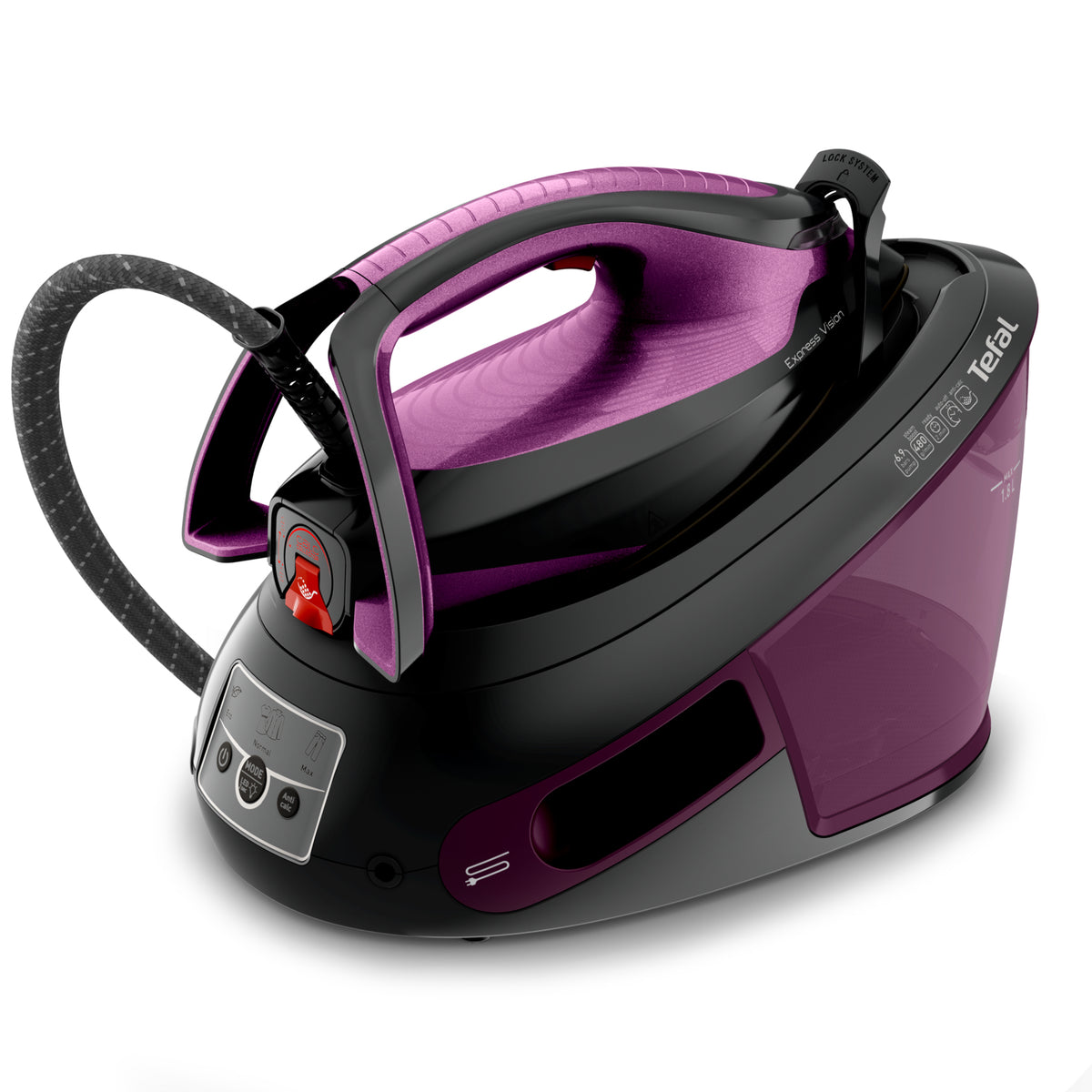 Tefal Express Vision SV8152 Centrale Vapeur 2800 W, Semelle Durilium AirGlide Autoclean, Violet et Noir