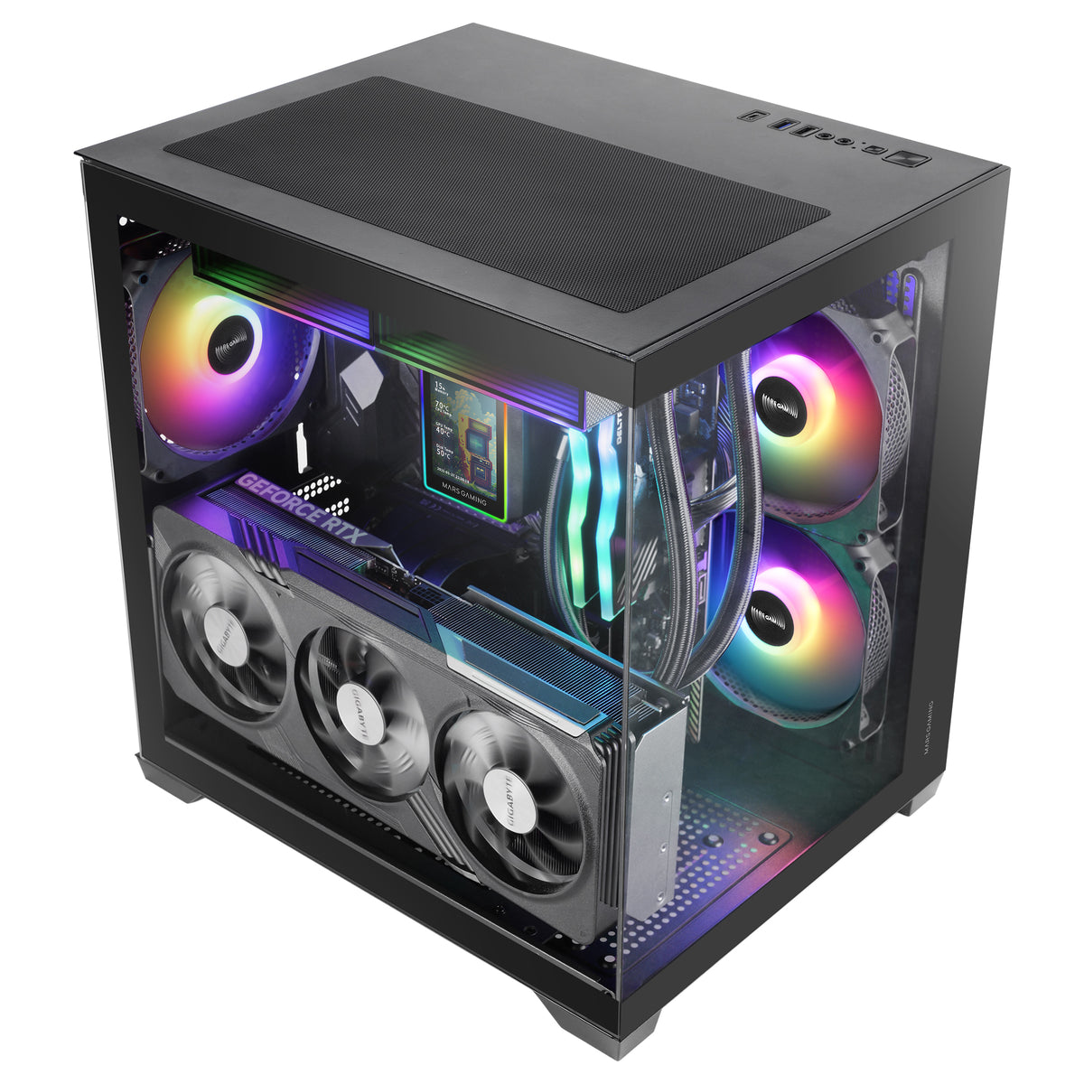 Mars Gaming MCVIEW3 unité centrale Mini Tower Noir - vue 3