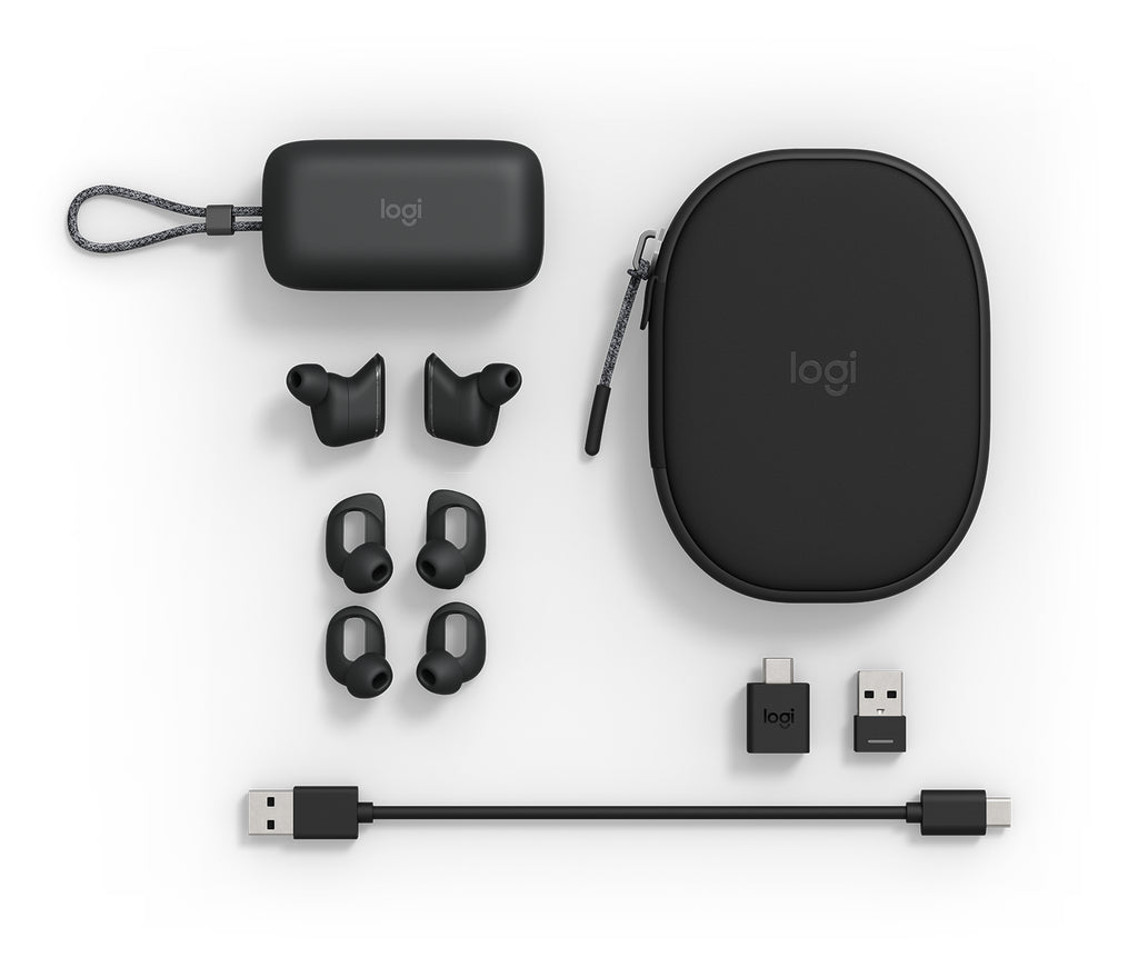 Logitech Zone True Wireless, Écouteurs sans fil, Noir