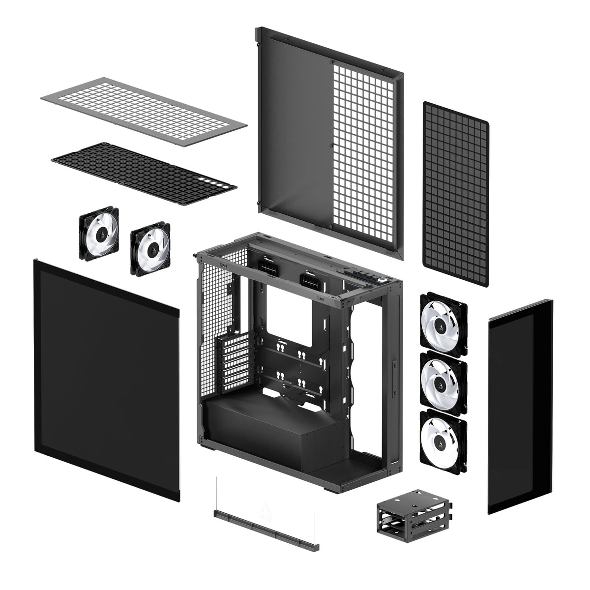 ARCTIC Xtender Black (Mirror Glass) Midi Tower Noir