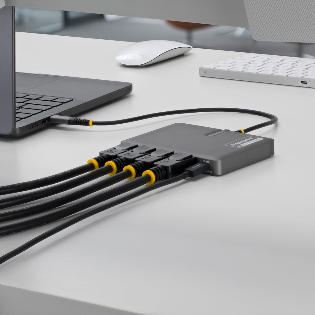 StarTech.com QUAD-USB-DP-ADAPT Station d'accueil USB 3.2 Gen 1 Type-C, 4K Ultra HD, Gris