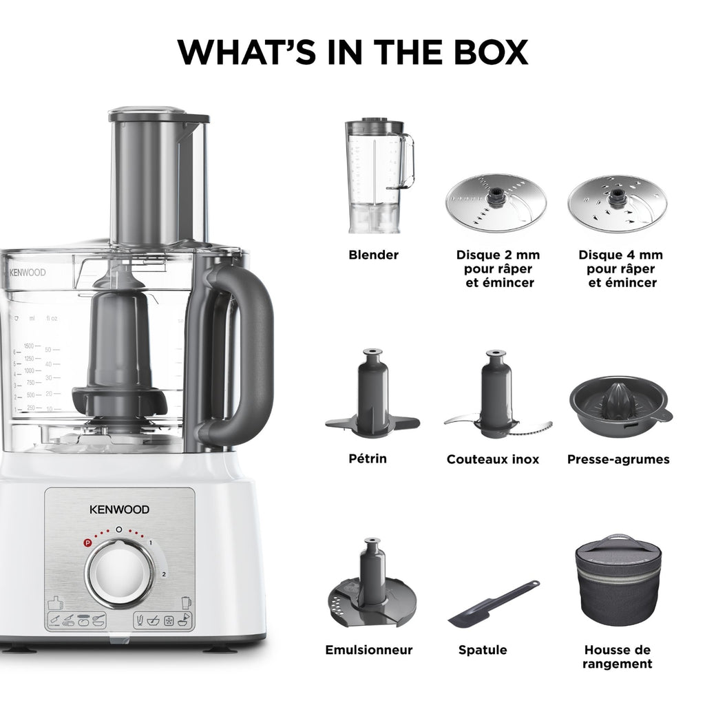 Kenwood Robot culinaire multifonction - 3L 1000W - FDP65450WH