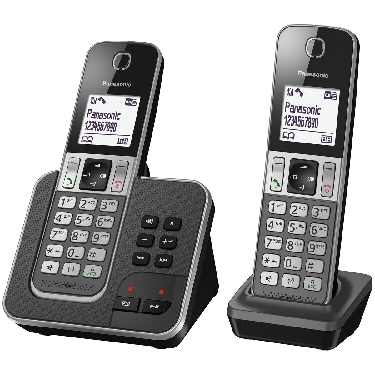 Panasonic Téléphone fixe sans fil duo - TGD322FRG - Noir