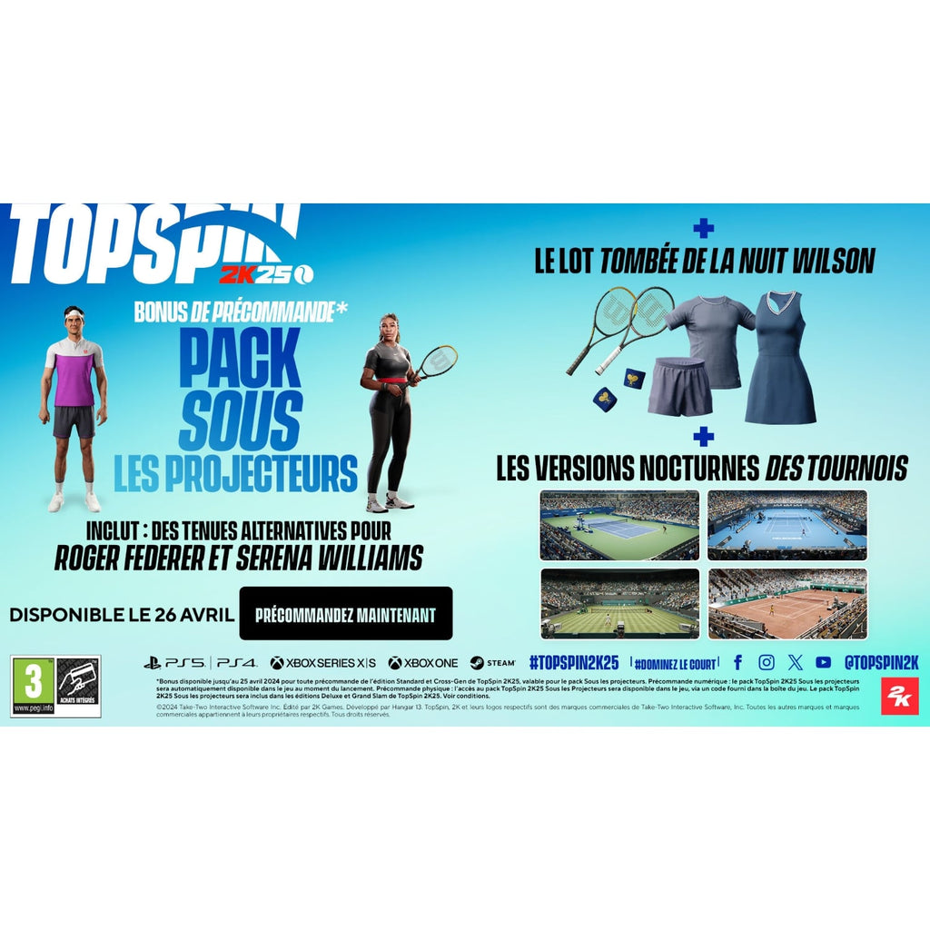 2K TopSpin 2K25 Edition standard PS5