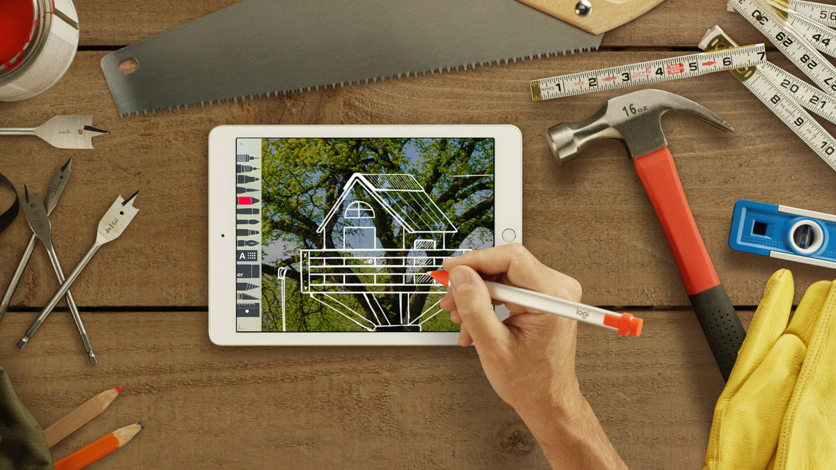 Logitech Crayon Stylet Numérique, Gris et Orange