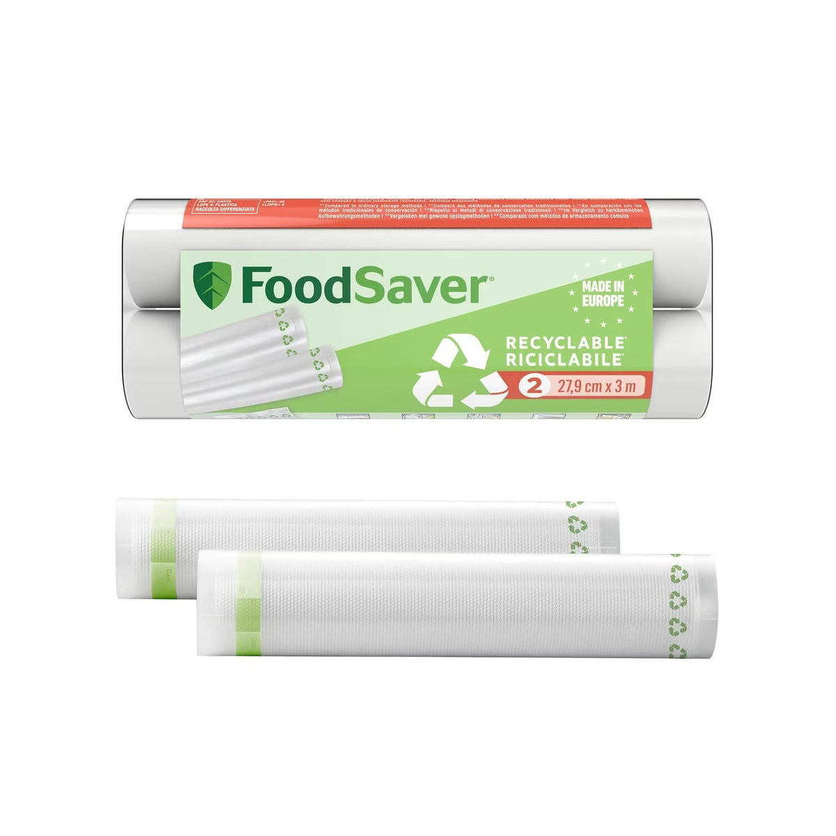 Food Saver Sac sous vide 2 rouleaux 28 cm x 3 m - FSRE2802X-01