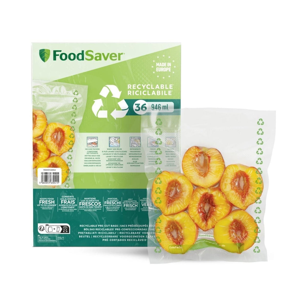 Food Saver Sac sous vide lot de 35 sacs 0.95L - FSBE4802X01
