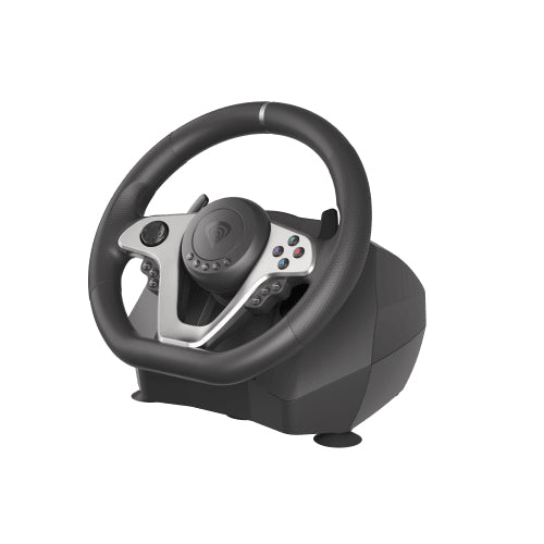 Volant et Pédales Seaborg 400 USB, Noir et Argent, pour PC, PS4, PS3, Xbox One, Xbox 360, Nintendo Switch
