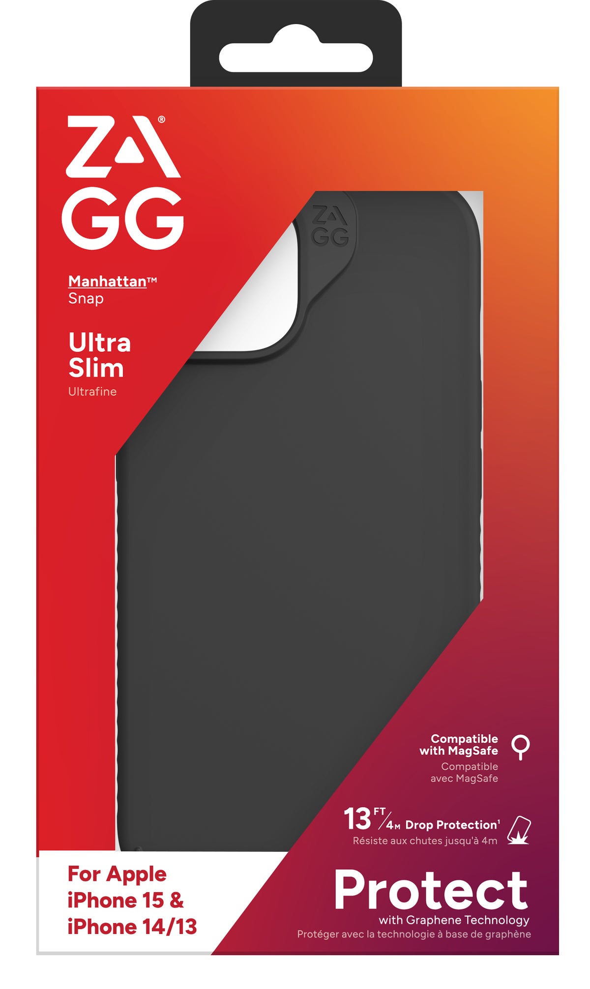 ZAGG Manhattan Snap coque de protection pour téléphones portables 15,5 cm (6.1") Housse Noir