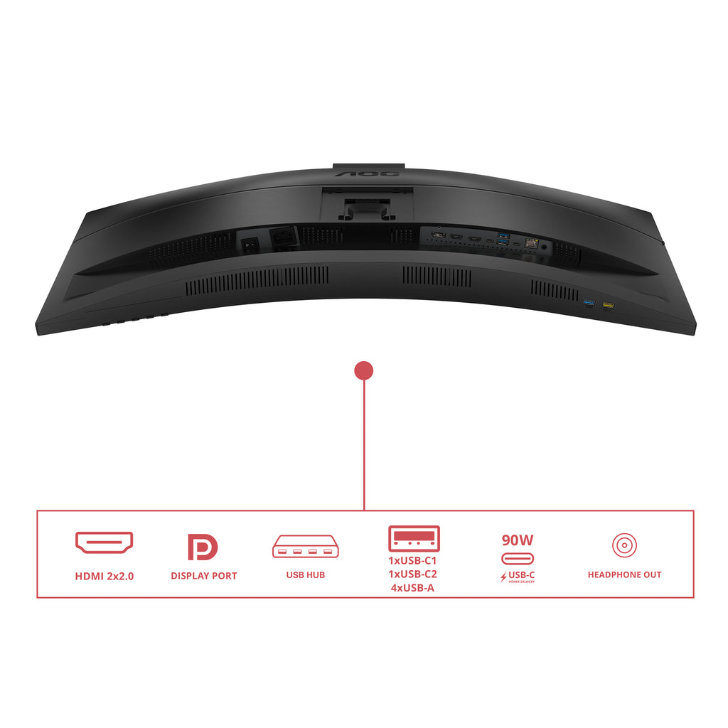 AOC CU34E4CW/75 écran plat de PC 86,4 cm (34") 3440 x 1440 pixels Noir
