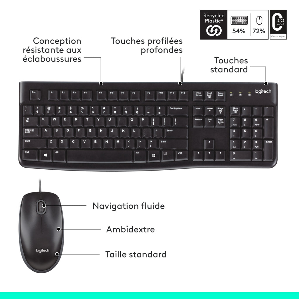 Logitech Clavier et souris MK120