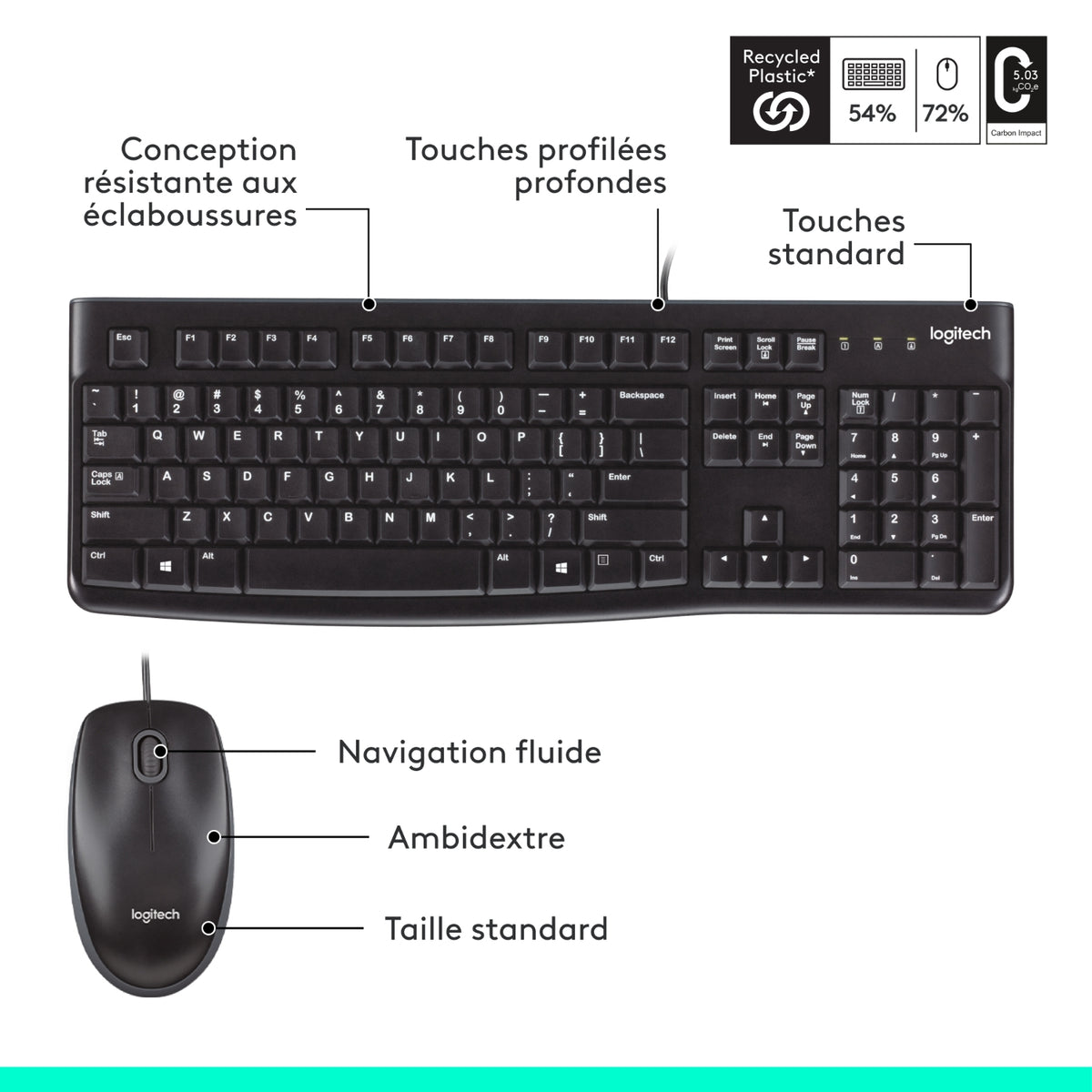 Logitech Clavier et souris MK120