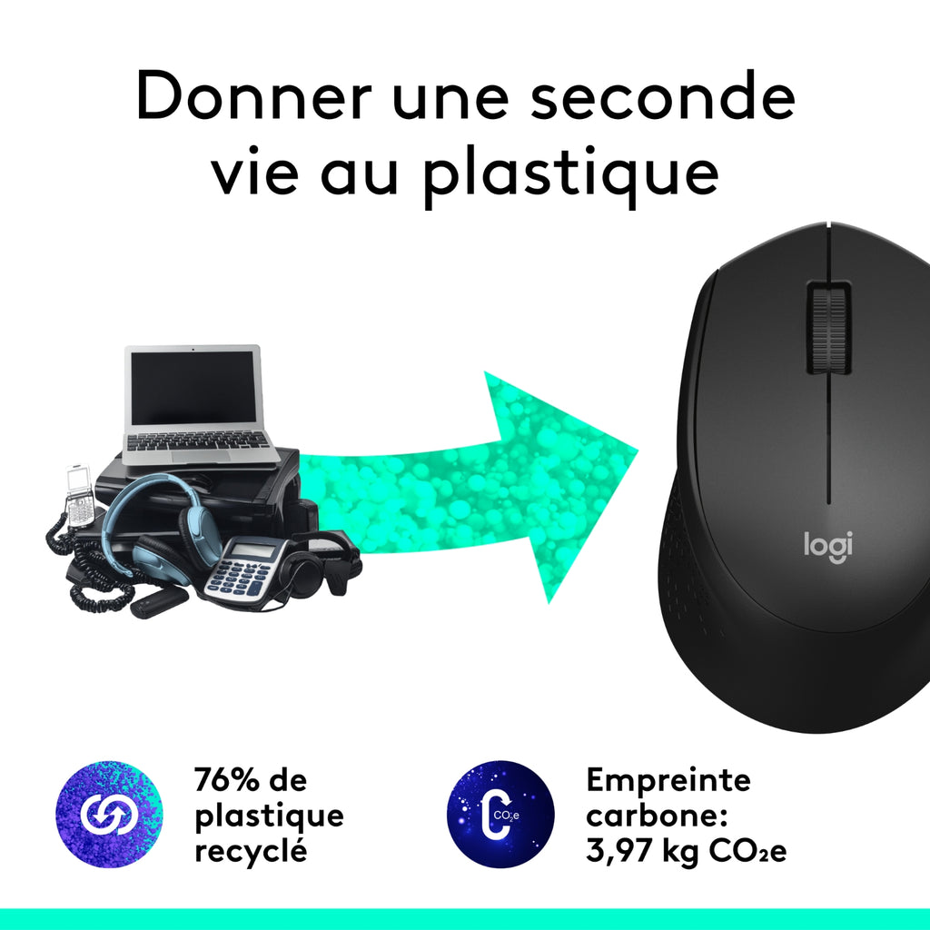 Logitech Souris sans fil M330 silent plus noire