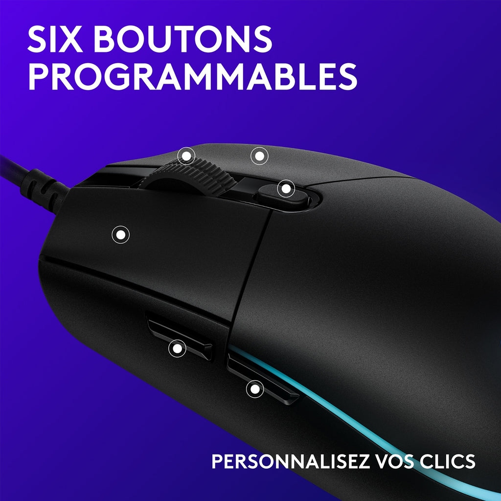 Logitech Souris G203 LIGHTSYNC noire