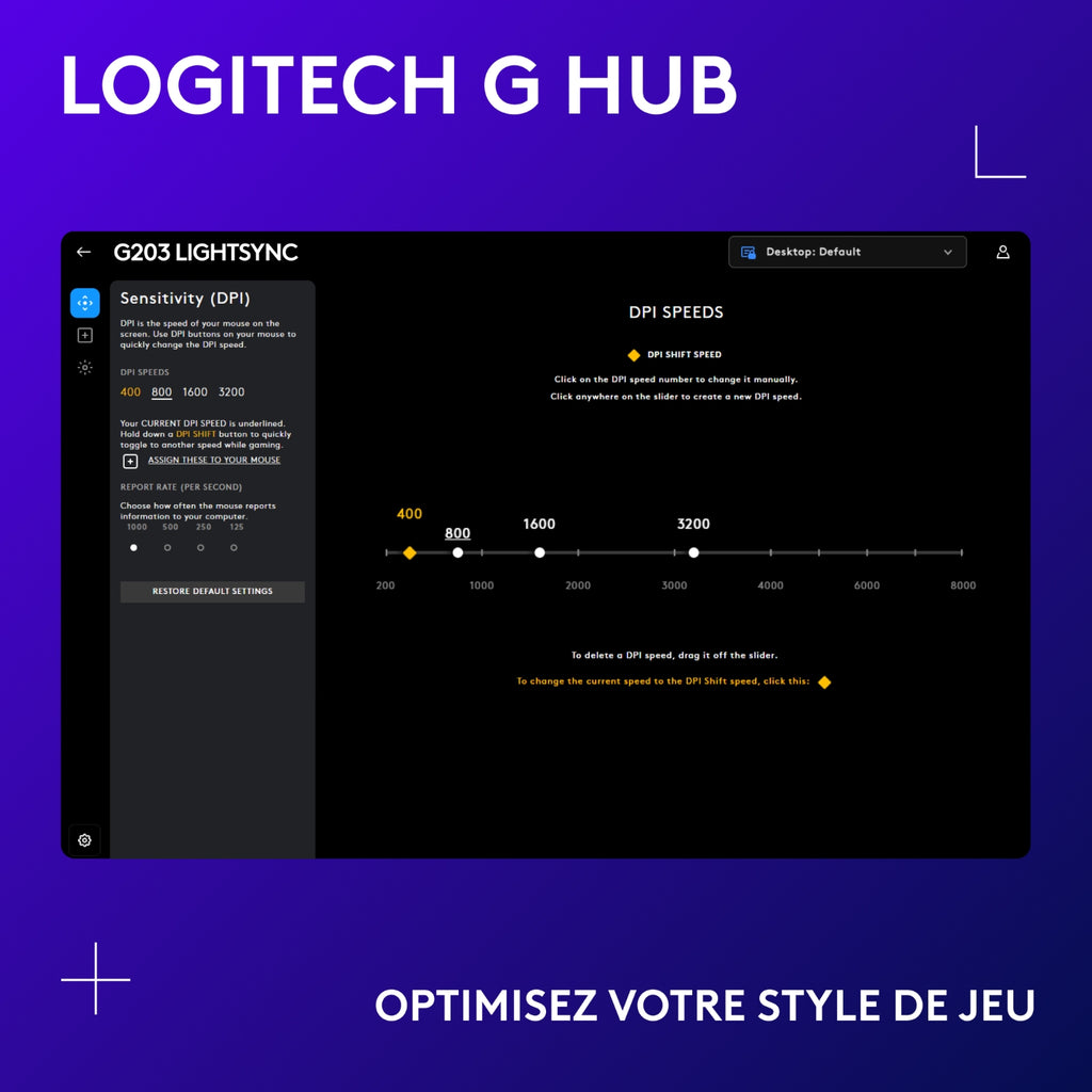 Logitech Souris G203 LIGHTSYNC noire