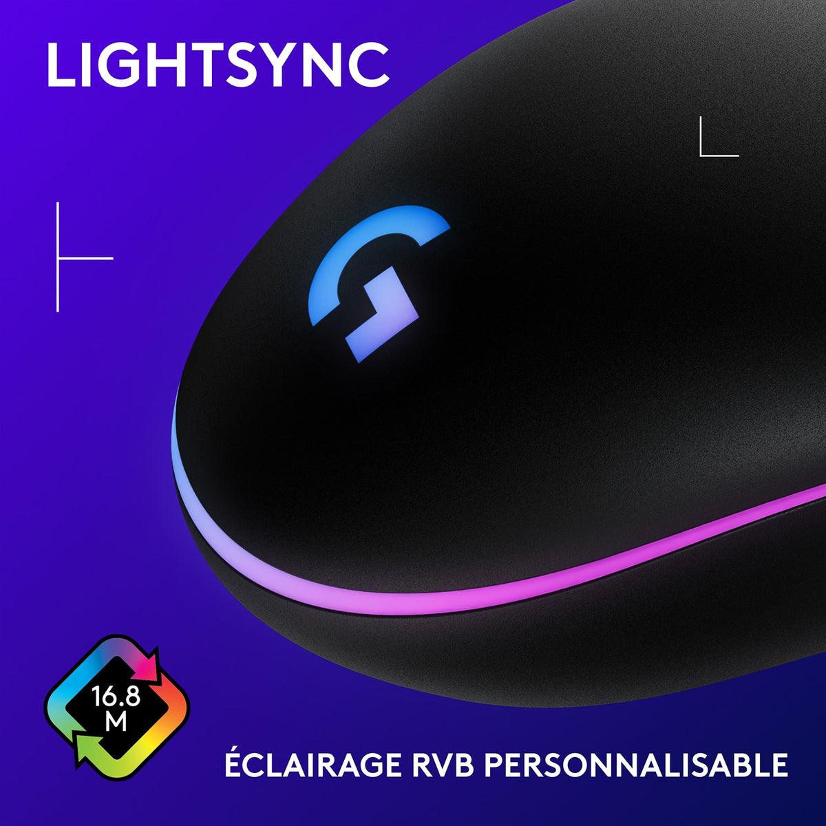 Logitech Souris G203 LIGHTSYNC noire