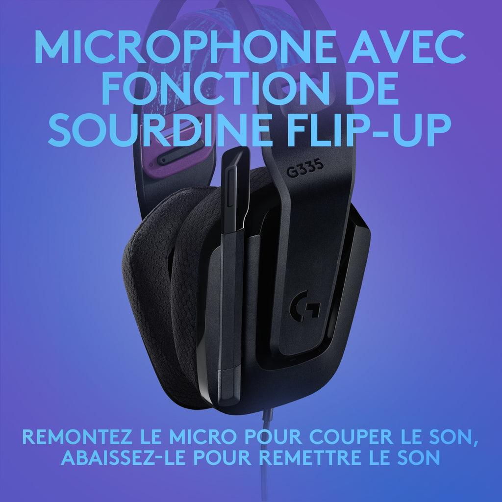 Logitech Casque gaming filaire G335 - Noir