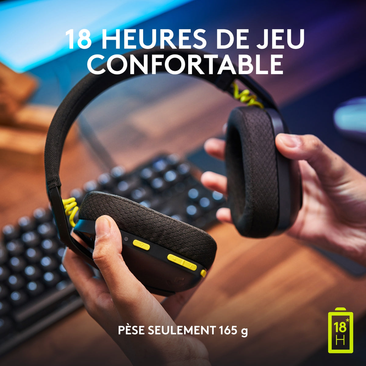 Logitech Casque gamer sans fil G G435 LIGHTSPEED Bluetooth Noir