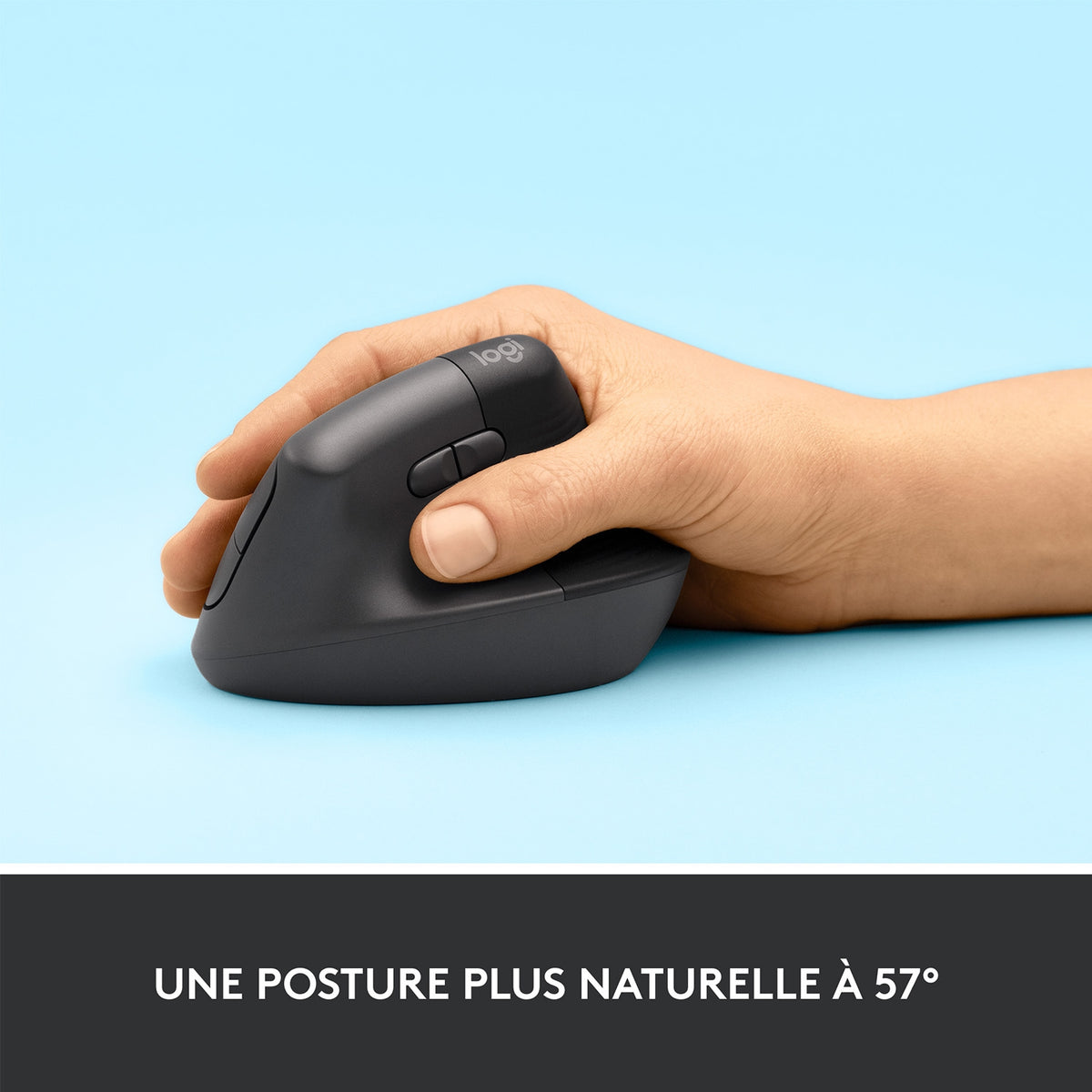 Logitech Souris sans fil - LIFT RIGHT - Gris