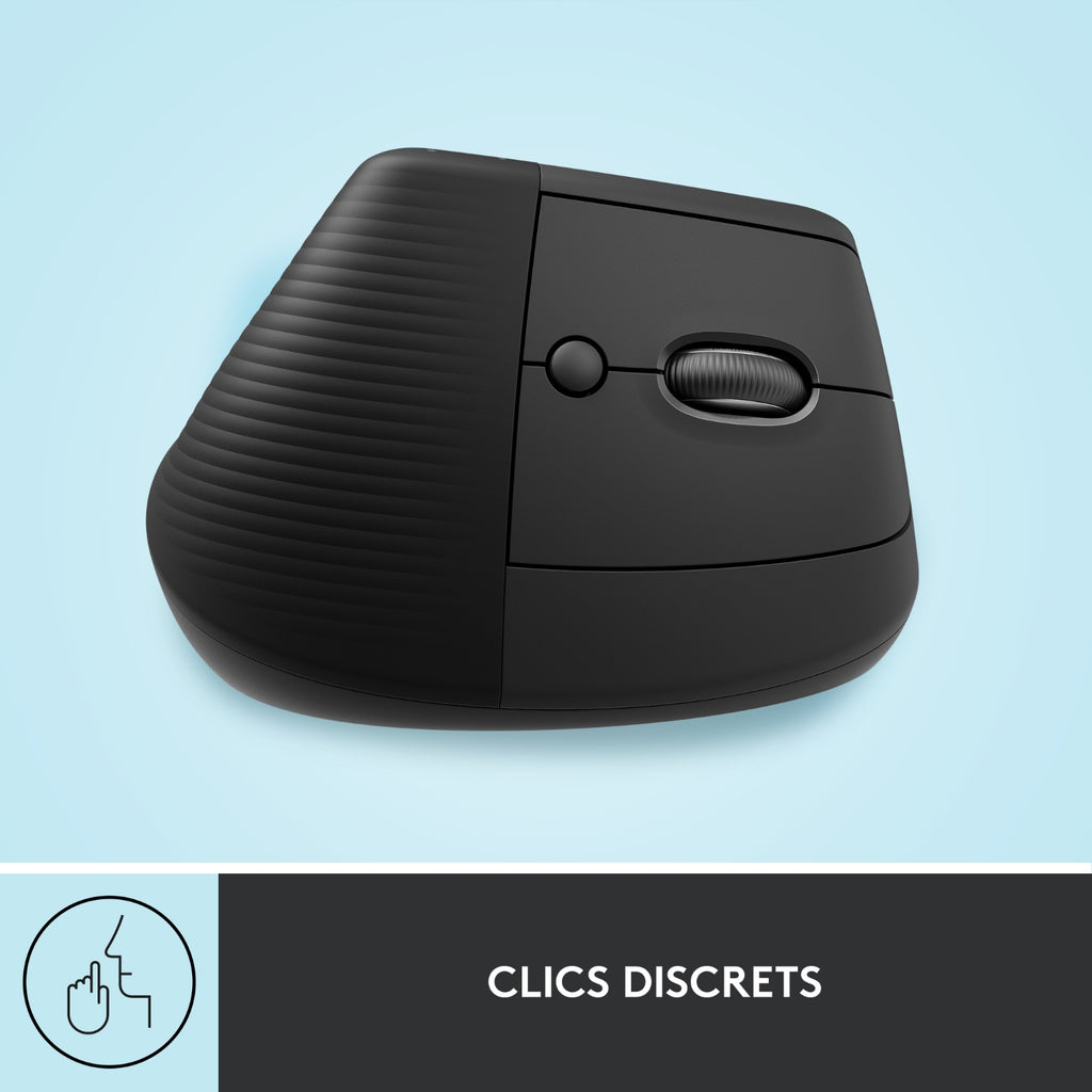 Logitech Souris sans fil - LIFT RIGHT - Gris