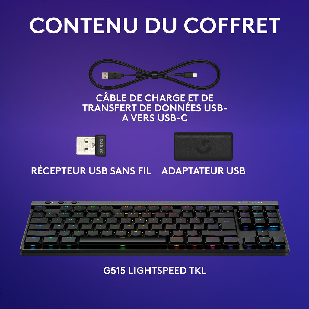 Logitech Clavier gaming sans fil G515