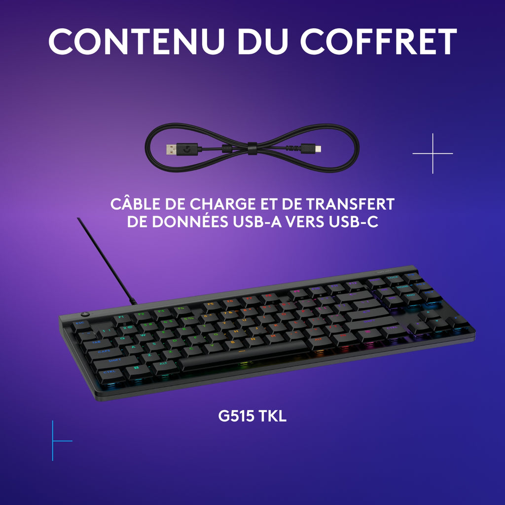 Logitech Clavier gaming filaire G515 noir