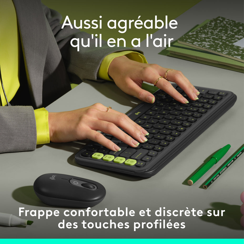 Logitech Clavier sans fil Pop Icon Keys graphite