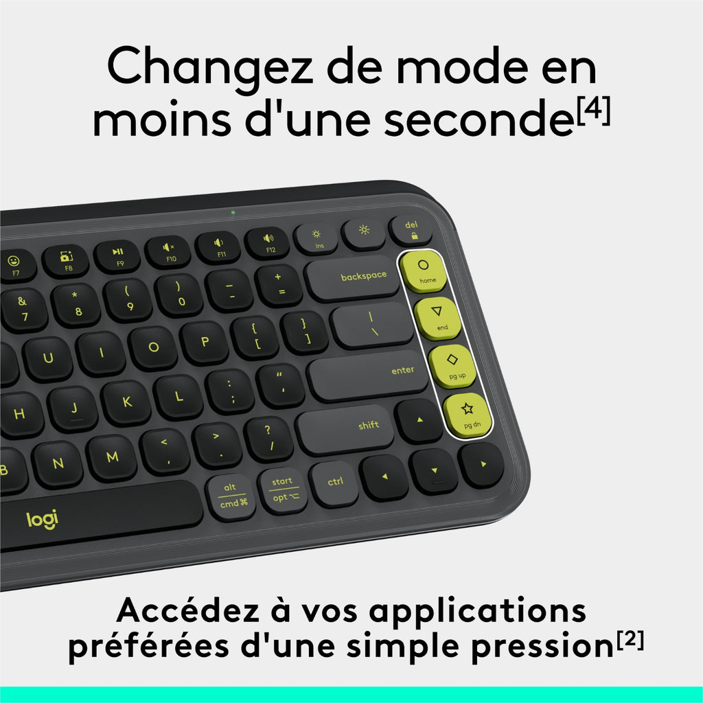Logitech Clavier sans fil Pop Icon Keys graphite