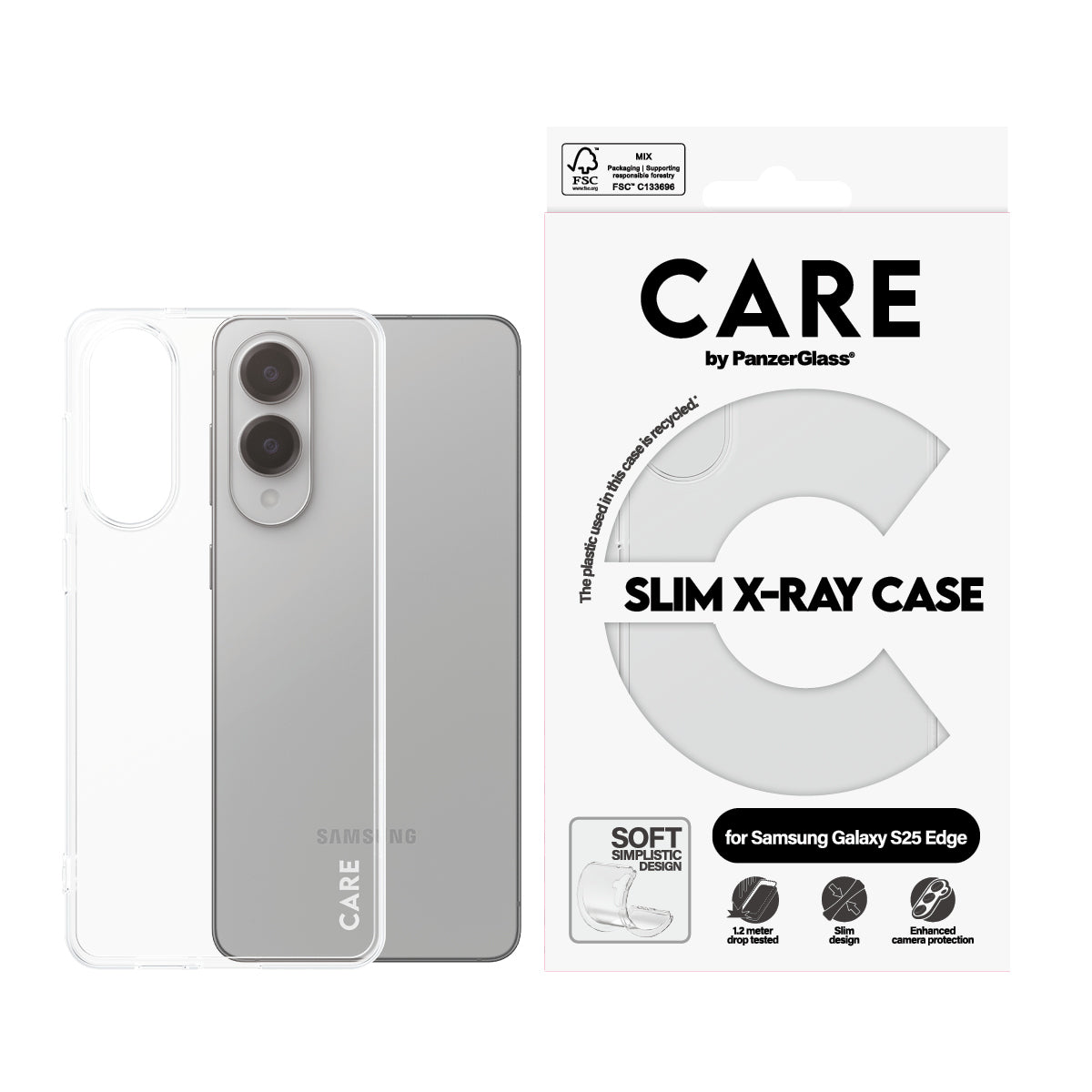PanzerGlass PanzerGlass CARE™ by ® X-Ray Case Samsung S25 Edge coque de protection pour téléphones portables Housse Transparent