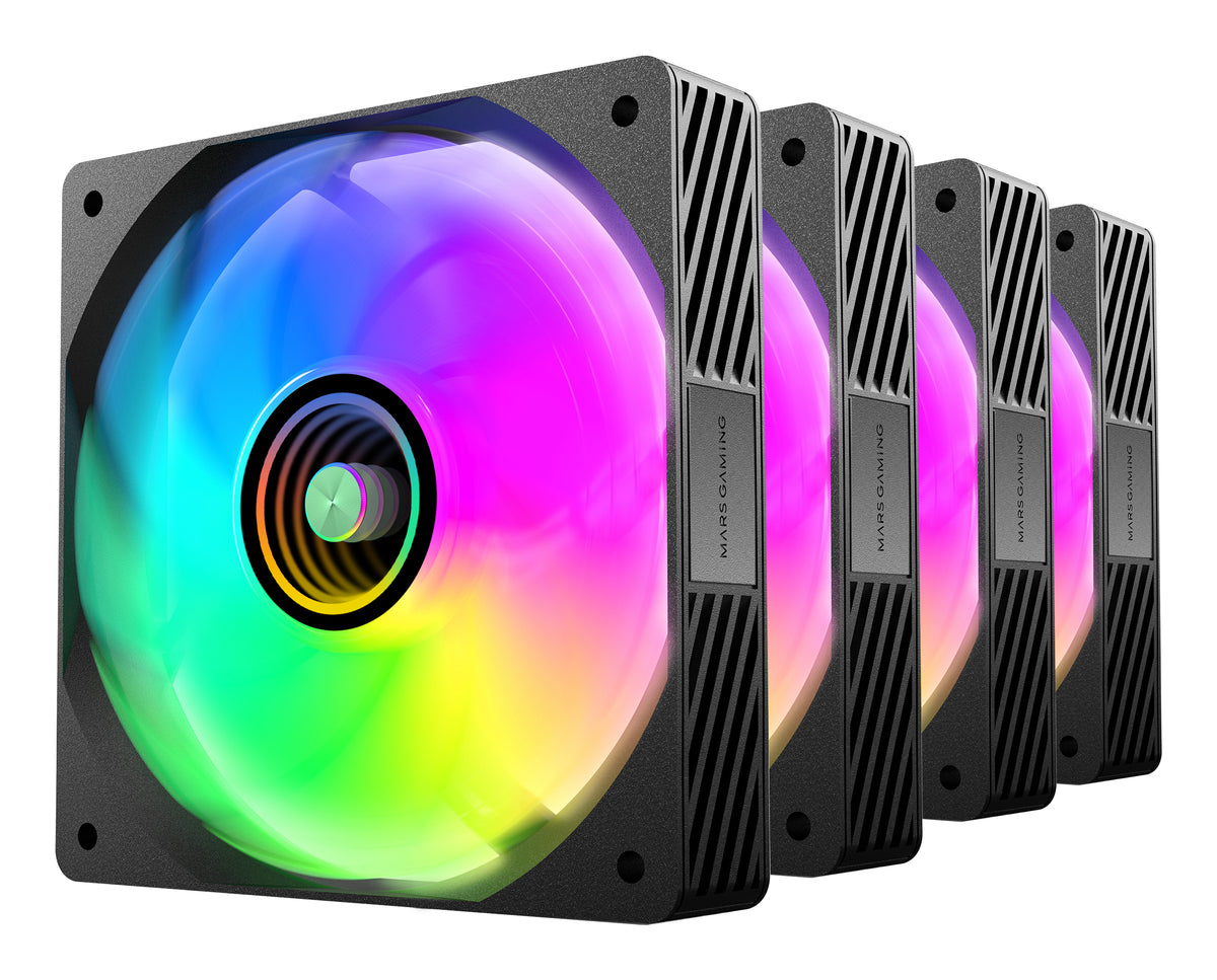 Mars Gaming MFSI4KIT système de refroidissement d’ordinateur Boitier PC Ventilateur 12 cm Noir - vue 4