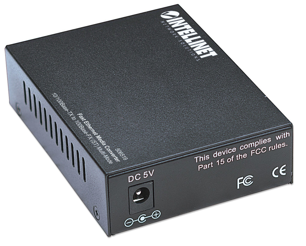 Intellinet 506519 Convertisseur de Support Réseau 100 Mbit/s 1310 nm Multimode Noir