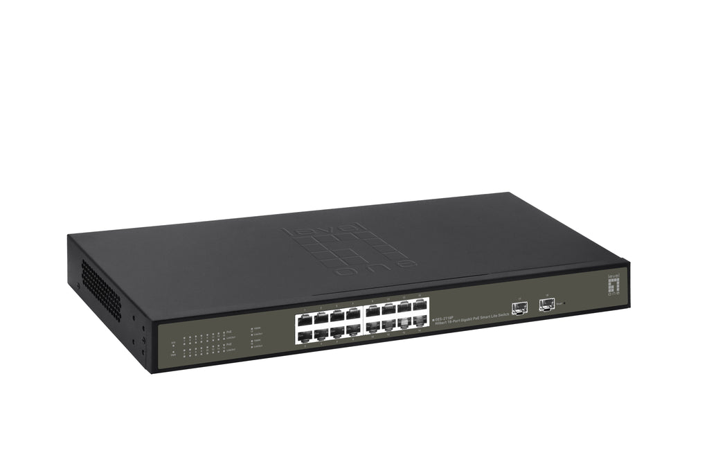 LevelOne GES-2118P Commutateur Réseau Géré L2 Gigabit Ethernet PoE Noir