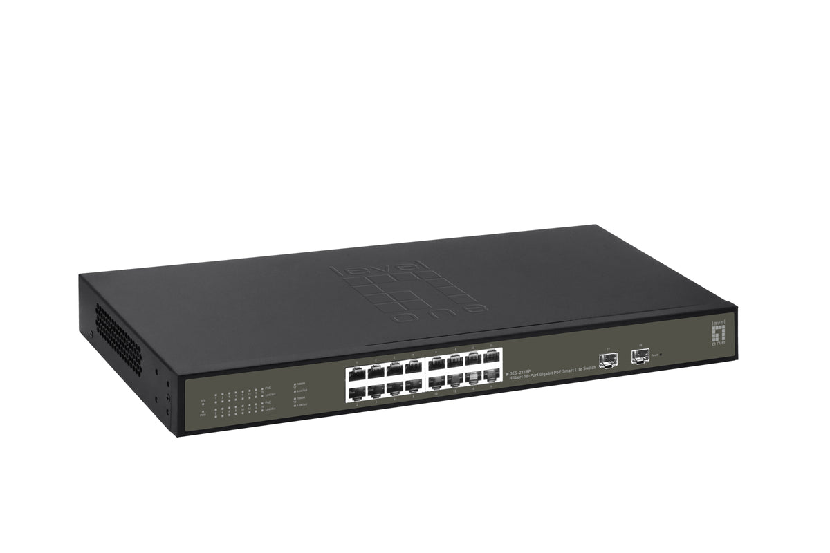LevelOne GES-2118P Commutateur Réseau Géré L2 Gigabit Ethernet PoE Noir