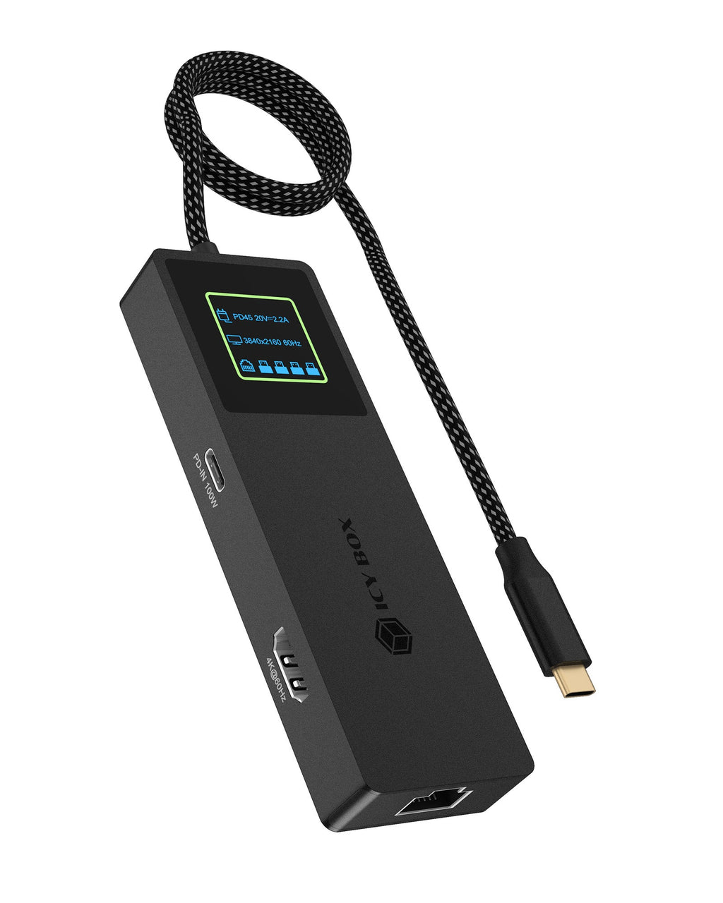 ICY BOX Spade Dock 4038 Avec fil USB 3.2 Gen 2 (3.1 Gen 2) Type-C Noir