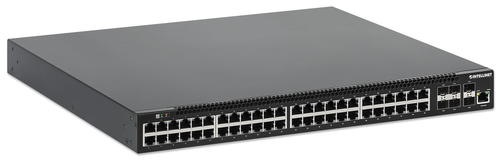 Intellinet Commutateur Réseau PoE+ L3 Administrable 54 ports, 48 ports Gigabit, 6 SFP+ 10G, Budget 850W, Rack 19"