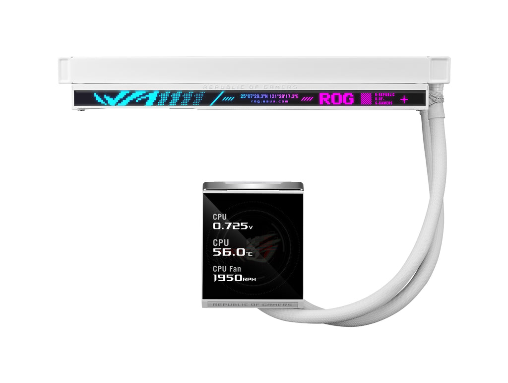 ASUS ROG Strix LC IV 360 ARGB LCD White Edition, Kit de Refroidissement Liquide, Ventilateurs 12 cm, Blanc
