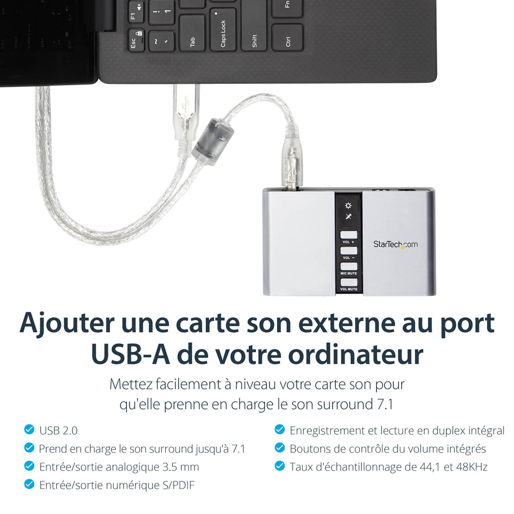 StarTech.com Adaptateur Carte Son USB vers Audio Stéréo - Audio Numérique SPDIF