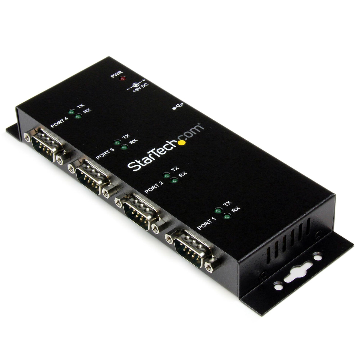 StarTech.com Hub Adaptateur USB vers Série DB9 RS232 4 Ports, Montage Rail DIN et Mural