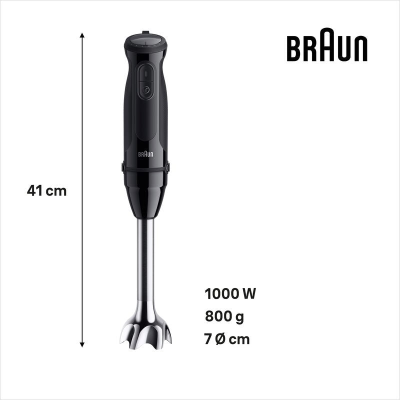 Braun MultiQuick 5 MQ 50202 M Mixeur Plongeant 1000 W, Noir, Bol 0,6 L